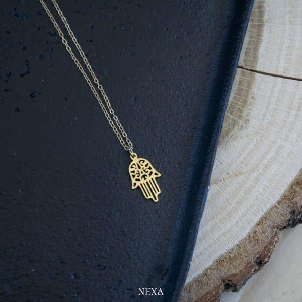Naszyjnik Złoty z Zawieszką Hamsa – Dłoń Fatimy