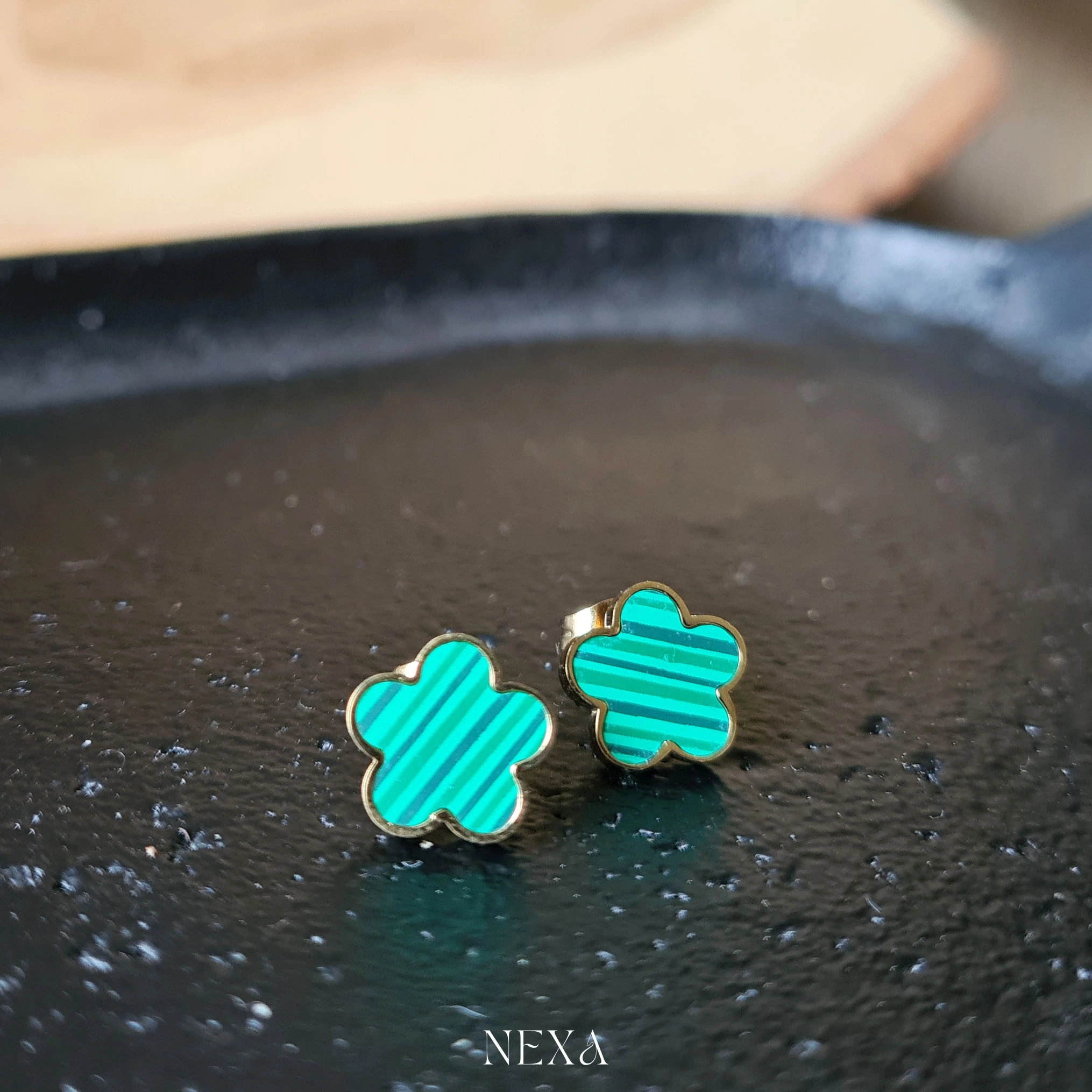 Kolczyki „Zielony Kwiat” - obrazek 2