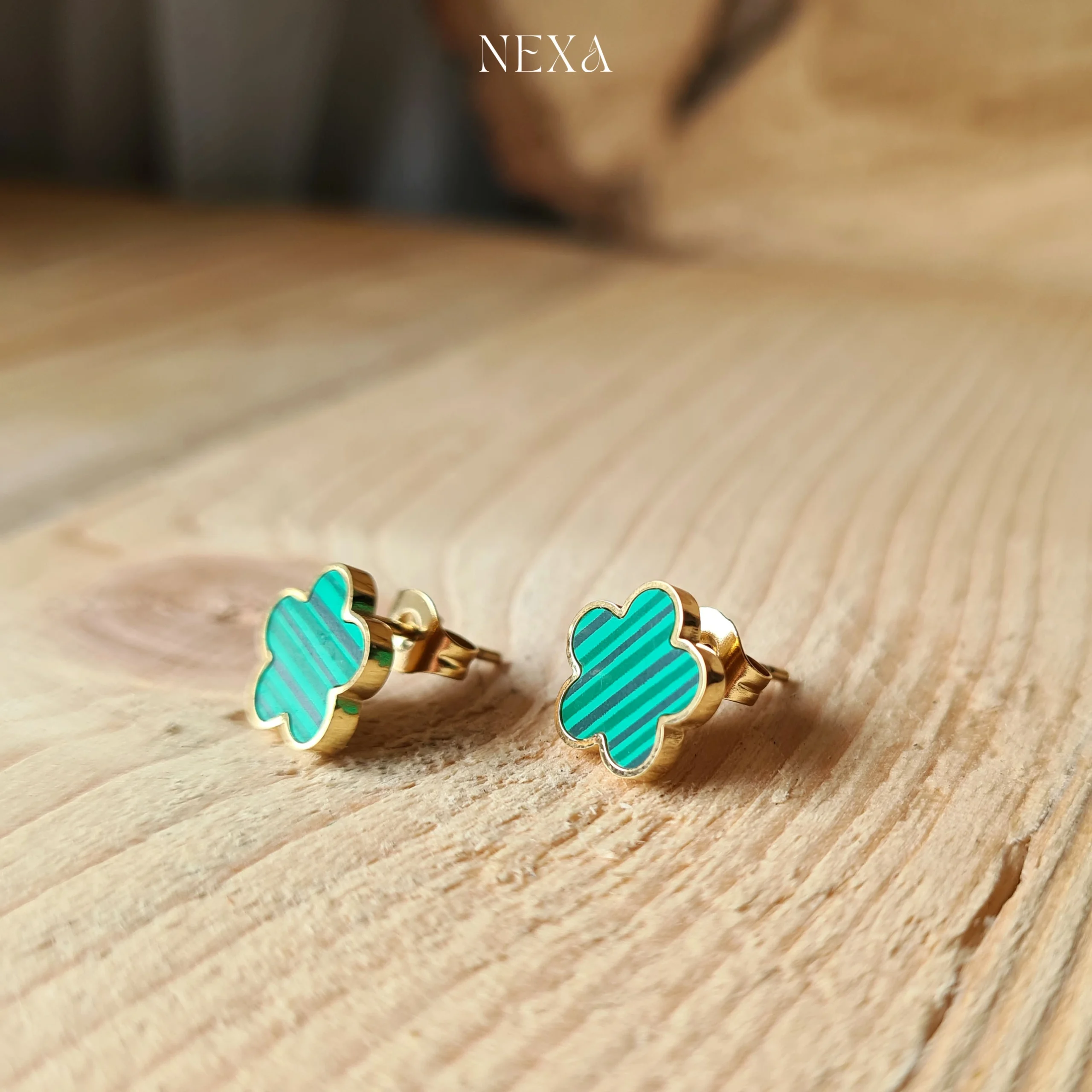 Kolczyki „Zielony Kwiat” - obrazek 4