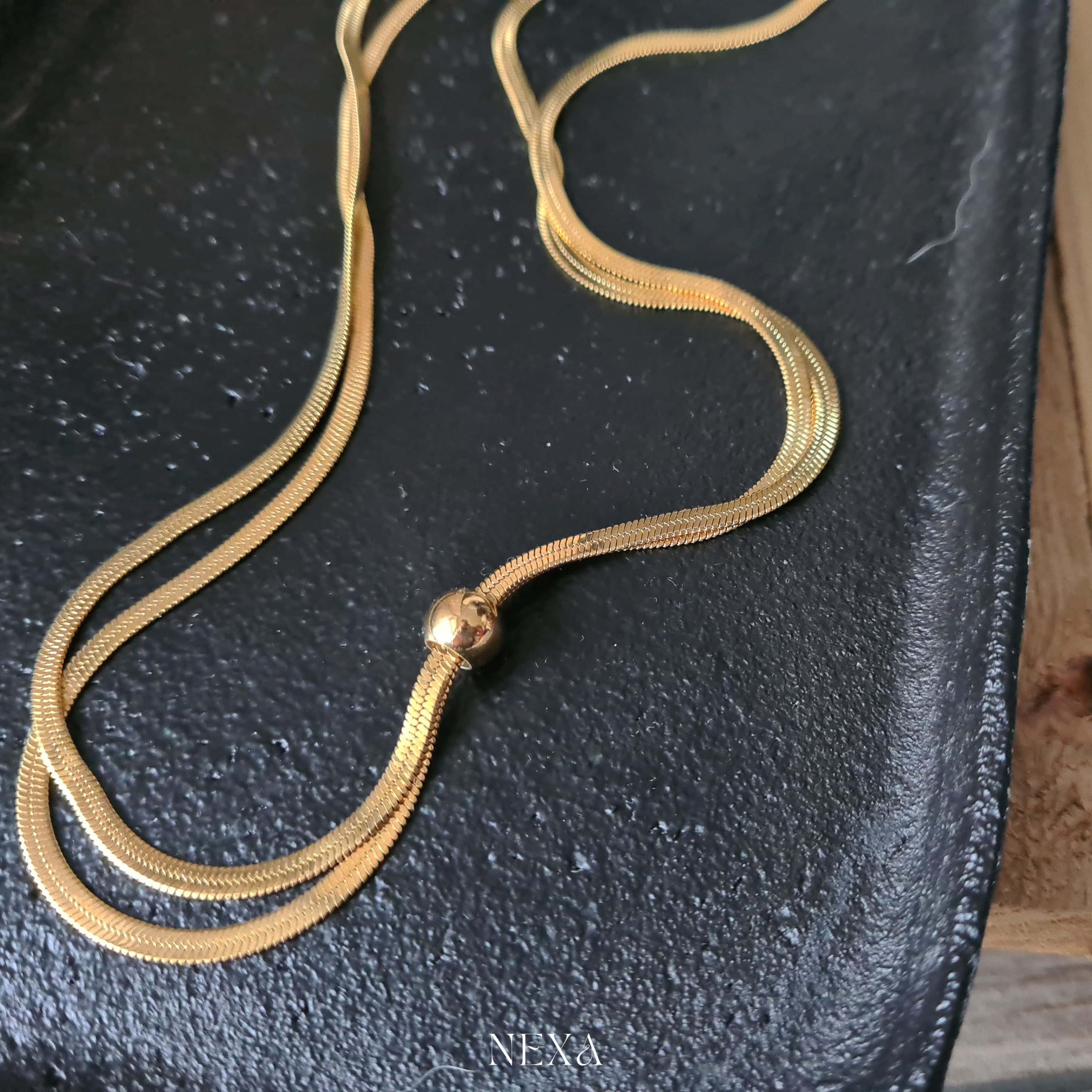 Złoty Naszyjnik Lekki Splot - obrazek 3